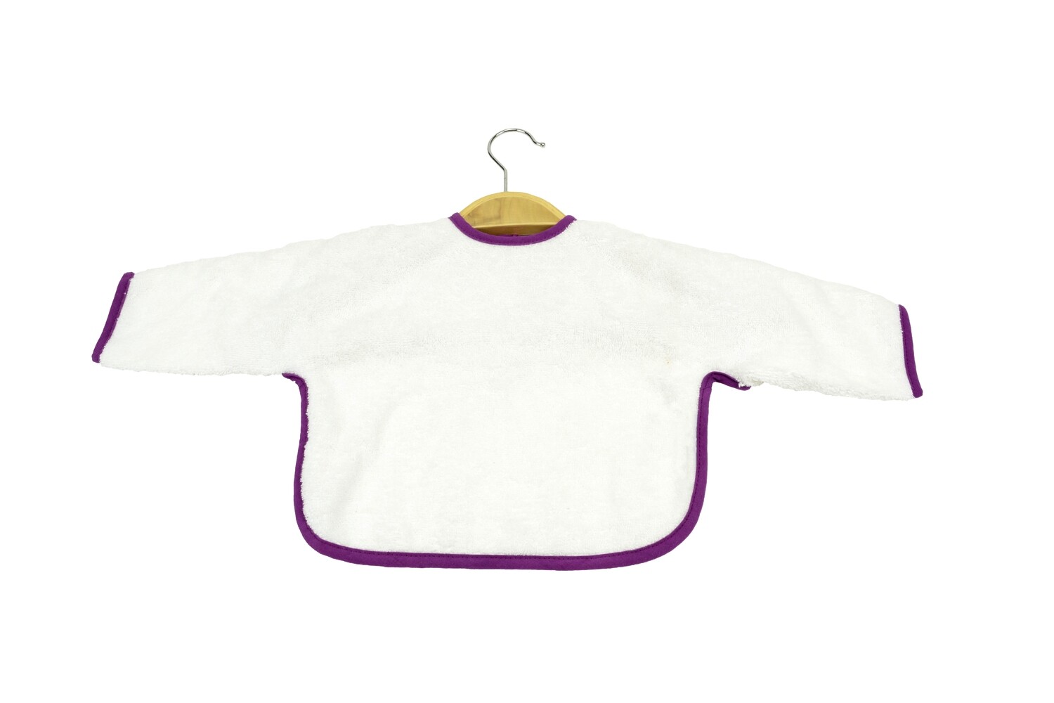 ARB036 Babiezz - Baby Slab met mouwtjes - Wit met Aubergine