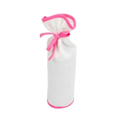 ARB037 Babiezz - Flessenwarmer - Wit met Rose - White/Pink