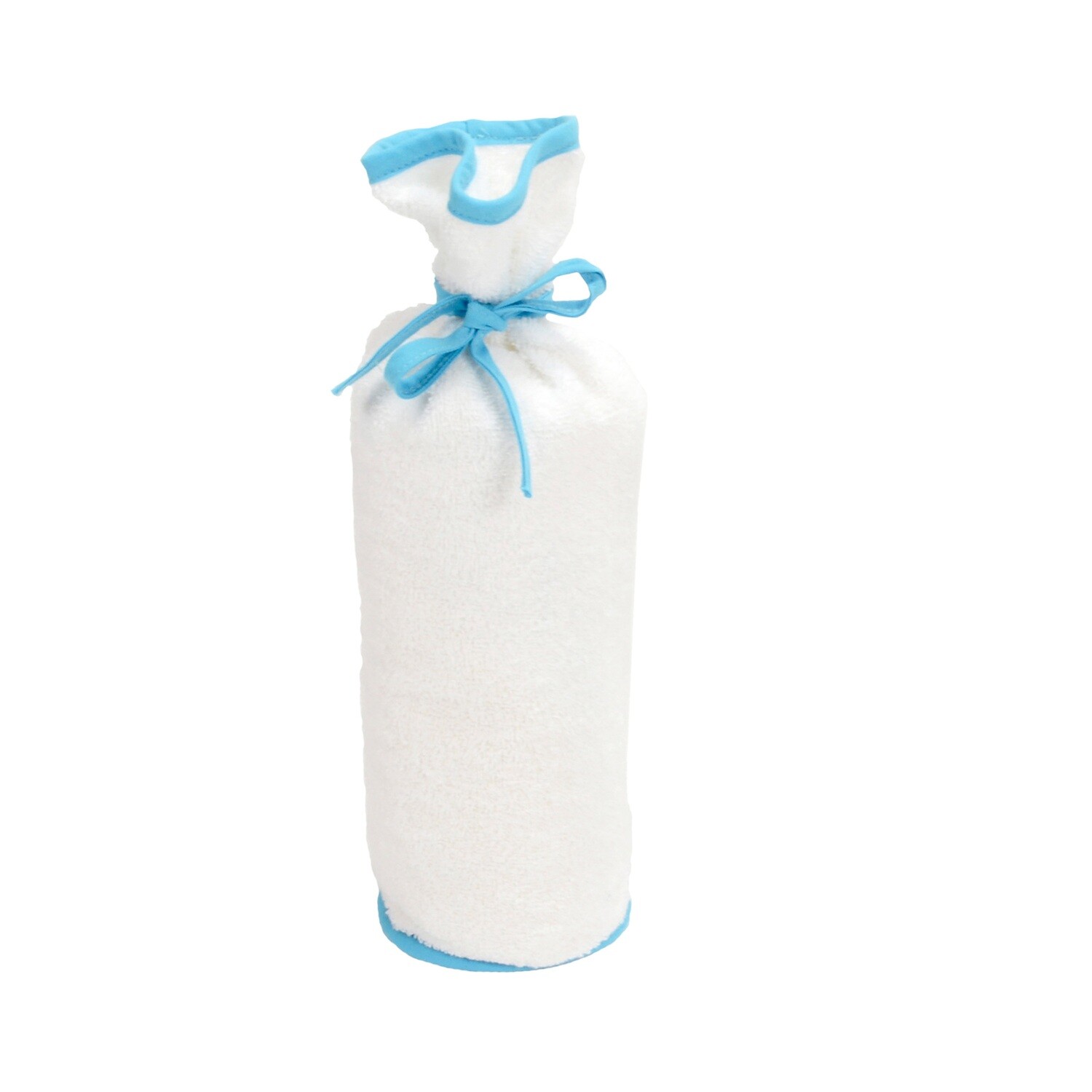ARB037 Babiezz - Flessenwarmer - Wit met Zeeblauw - White/Aqua Blue