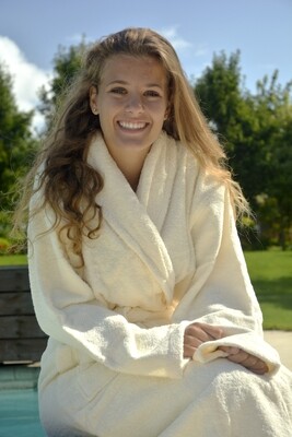 AR025 Bathrobe with Shawl Collar - Ivory