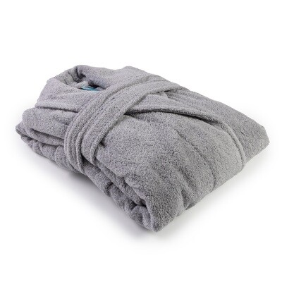 AR025 Bathrobe with Shawl Collar - Light Grey