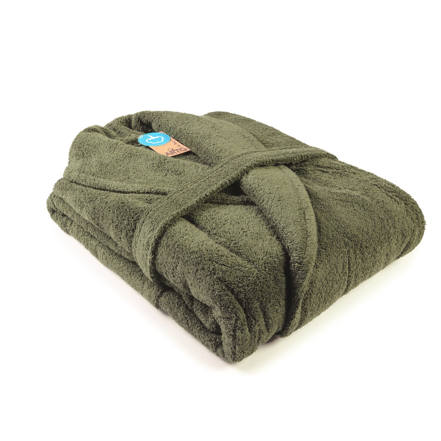 AR025 Bathrobe with Shawl Collar - Old Green