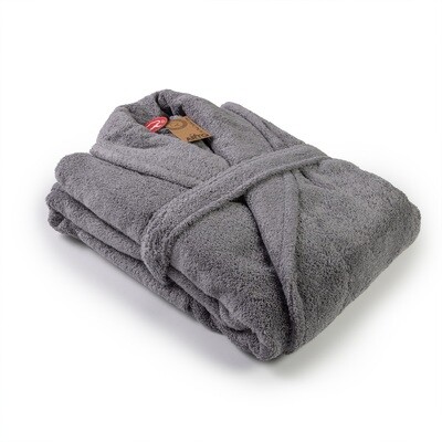 AR025 Bathrobe with Shawl Collar - Anthracite Grey