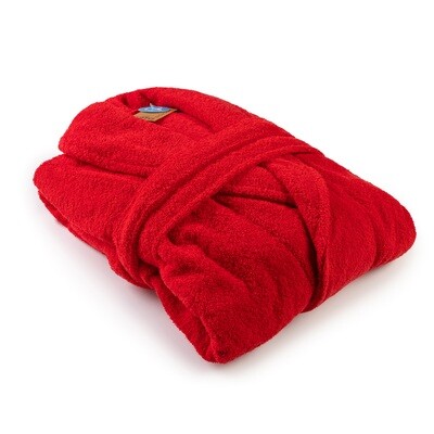 AR025 Bathrobe with Shawl Collar - Fire Red