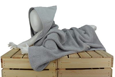 PRINT-Me® Baby Hooded Towel – Light Grey - 75 x 75 cm