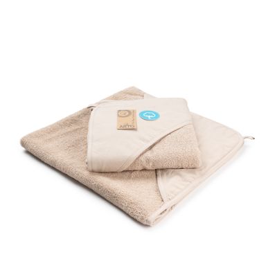PRINT-Me® Baby Hooded Towel – Taupe - 75 x 75 cm