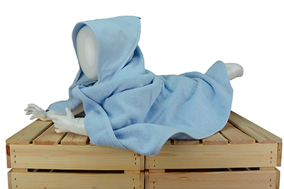 PRINT-Me® Baby Hooded Towel – Light Blue - 75 x 75 cm