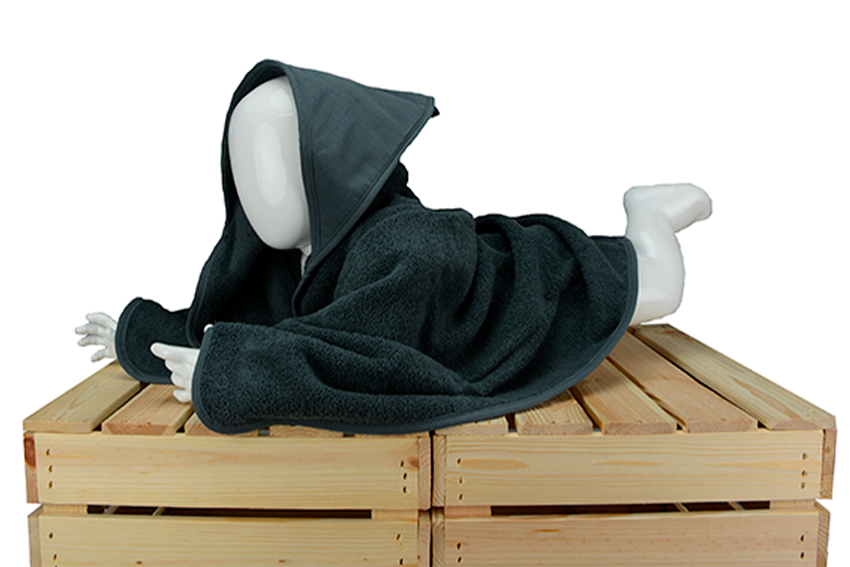 PRINT-Me® Baby Hooded Towel – Graphite - 75 x 75 cm