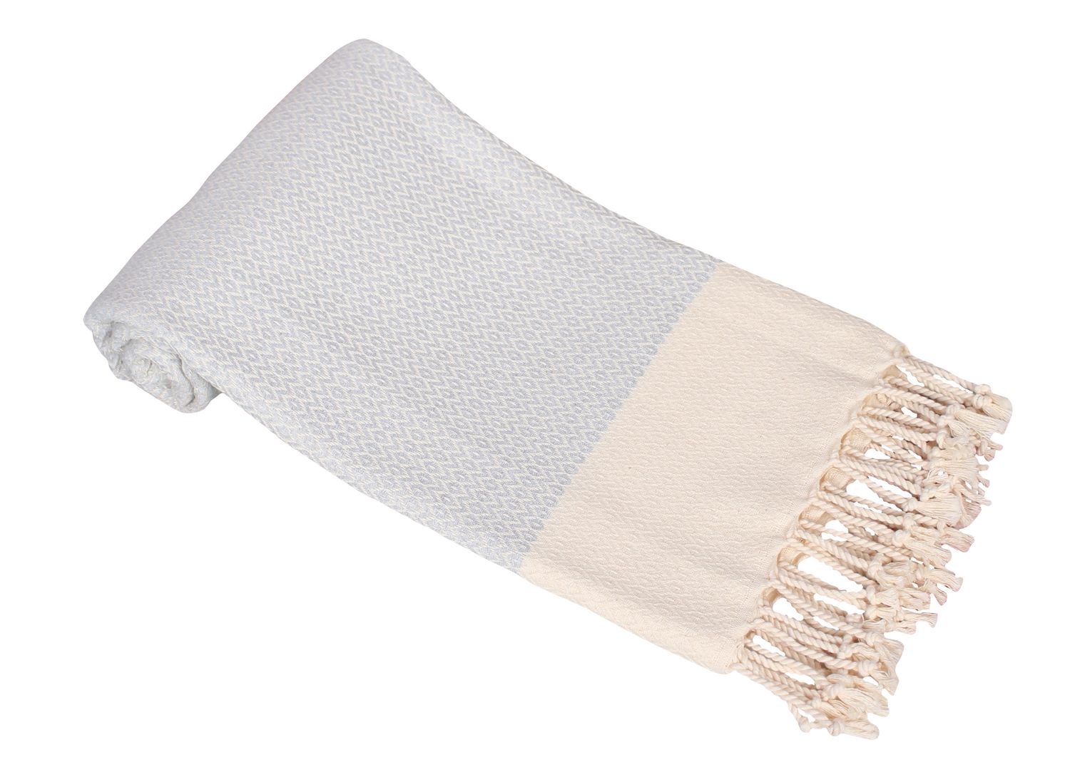 Hamamzz® Hamamtowel ca. 100x180 cm - Model Kemer - AR057 - GREY/CREAM