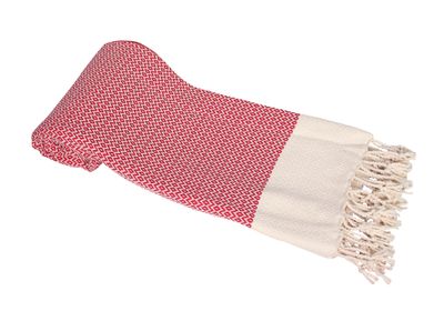Hamamzz® Hamamtowel ca. 100x180 cm - Model Kemer - AR057 - RED/CREAM