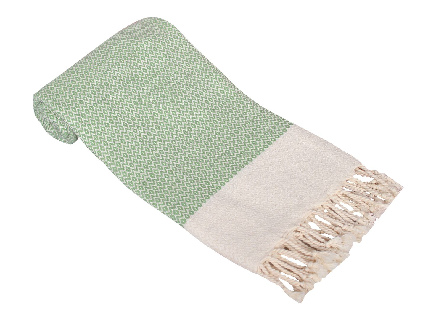 Hamamzz® Hamamtowel ca. 100x180 cm - Model Kemer - AR057 - GREEN/CREAM