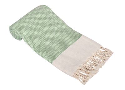 Hamamzz® Hamamtowel ca. 100x180 cm - Model Kemer - AR057 - GREEN/CREAM