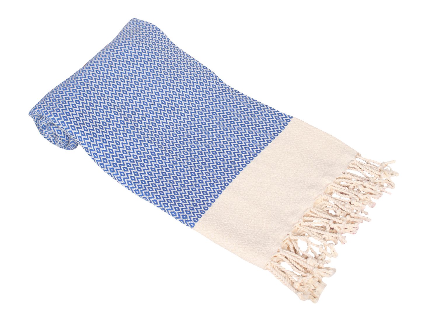 Hamamzz® Hamamtowel ca. 100x180 cm - Model Kemer - AR057 - DENIM BLUE/CREAM