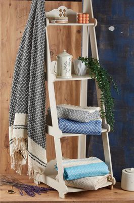 Hamamzz® Hamamtowel ca. 100x180 cm  - Model Kemer - AR057 - BLACK/CREAM