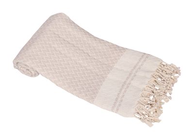 Hamamzz® Hamamtowel ca. 100x180 cm  - Model Alanya - AR054 - SAND/CREAM