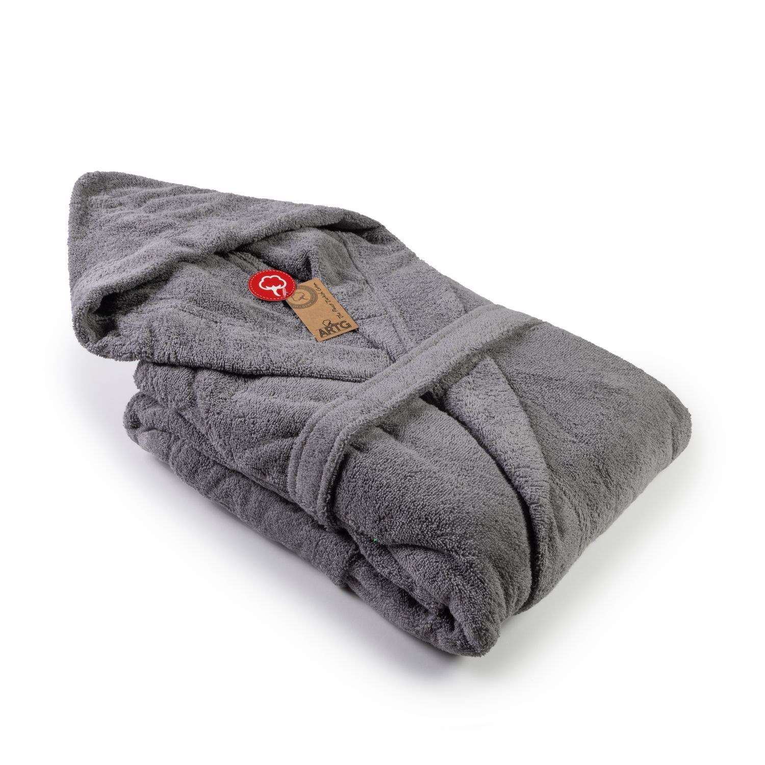 AR026 Hooded Bathrobe - Anthracite Grey
