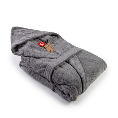 AR026 Hooded Bathrobe - Anthracite Grey