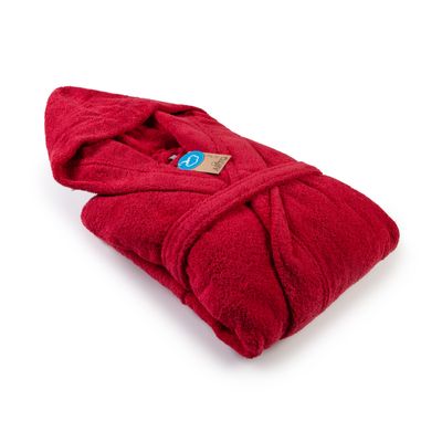 AR026 Hooded Bathrobe - Deep Red