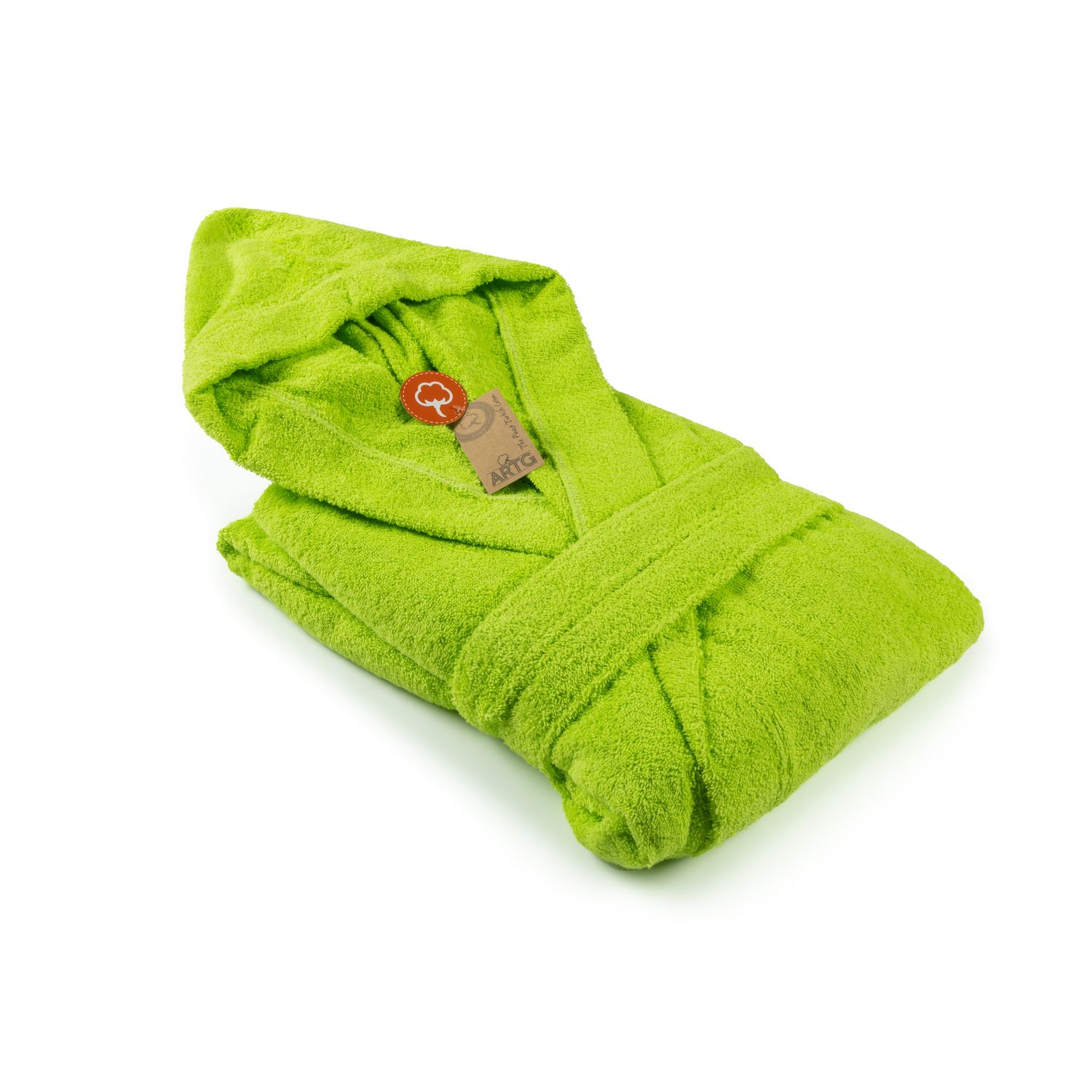 AR026 Hooded Bathrobe - Lime Green