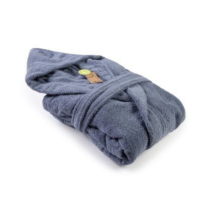 AR026 Hooded Bathrobe - Jeans Blue