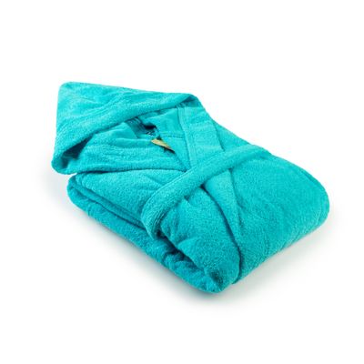 AR026 Hooded Bathrobe - Aqua Blue