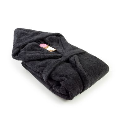 AR026 Hooded Bathrobe - Black