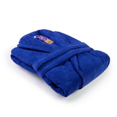 AR025 Bathrobe with Shawl Collar - True Blue