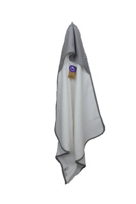 PRINT-Me® Baby Hooded Towel – White/Anthracite Grey - 75 x 75 cm
