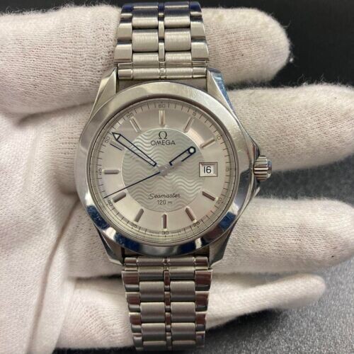 Omega Seamaster 120m Watch Men’s Silver Dial Data Swiss Made Round Vintage Watch