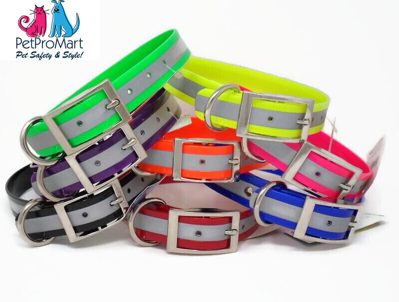 Reflective BioThane® Dog Collar - Personalized Hunting Dog Collar