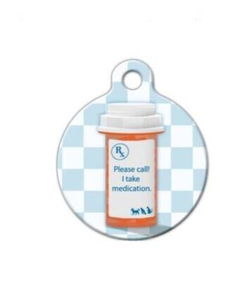 I Take Medication Pet ID Tag | Medical Alert Dog Tag | Designer Art Dog Tag