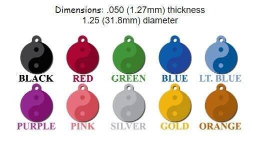 Yin Yang  Dog Tag - Personalized Pet ID Tags - Keychain