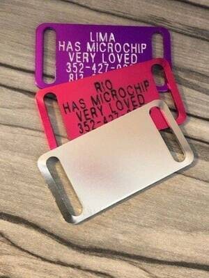 Aluminum Slide-On Collar Pet ID Tag - Personalized Slide-On Tag