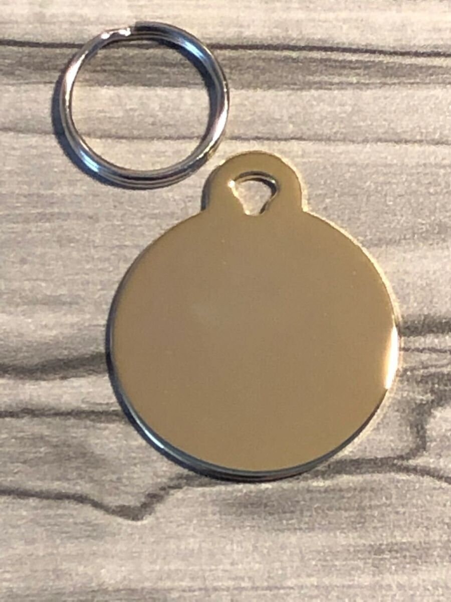 Equine Golden Bridle Circle Tag - Round Gold Pet ID Tag