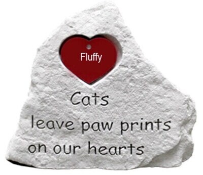 Cat&#39;s Leave Paw Prints on Our Hearts Memorial Stone