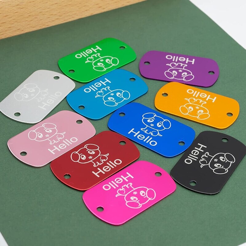 Rivet-On Military Dog Tags for Wide Collars - Personalized Pet ID Tag