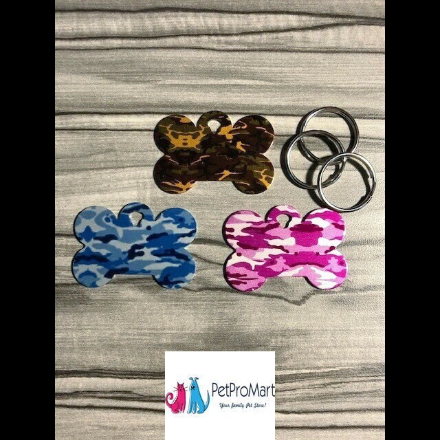 Personalized Camouflage Bone Pet ID Tag - Camo Bone Dog Tag