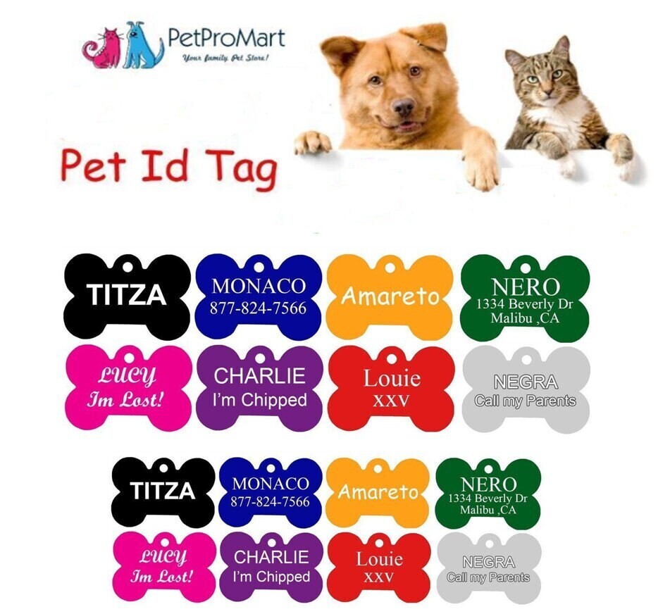 Bone Pet ID Tag | Personalized Custom Engraved Dog Tag