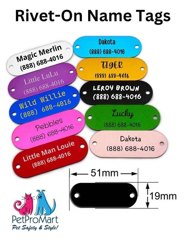 Rivet-On Collar Tags - Personalized Collar Pet ID Tag