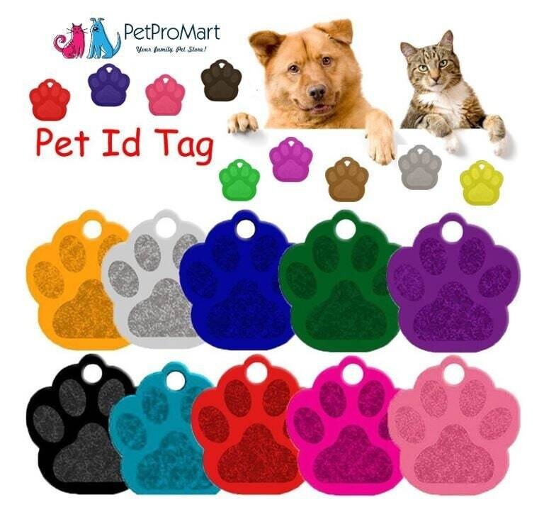 Large Paw Print Pet ID Tag and Charm in one with Custom Engraved Personalization for Dogs | Dog Tag | Pet Charm