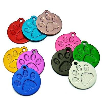 Round Paw Print Dog Tag - Personalized Pet ID Tag