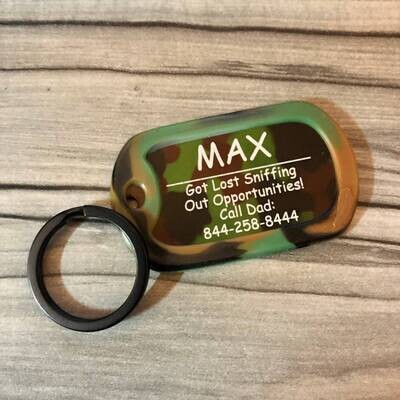 Personalized Camouflage Military Dog Tag