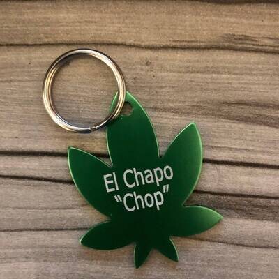 Personalized Cannabis Leaf Dog Tag or Key Chain
