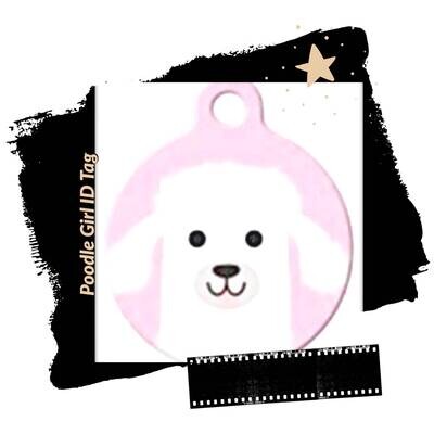 Poodle Doodle - Funny Pet ID Tag | Pink or Blue | Designer Art Dog Tag