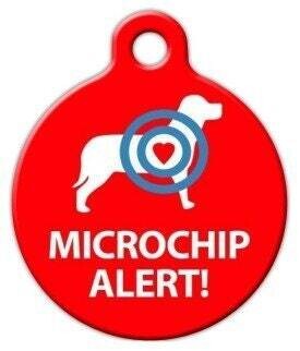 MICROCHIP ALERT Custom Dog Tag Art - Pet ID Tag