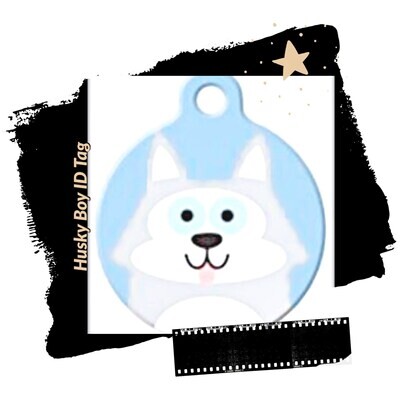 Husky Cutie Pet ID Tag - A humorous art addition to your dog's collar.