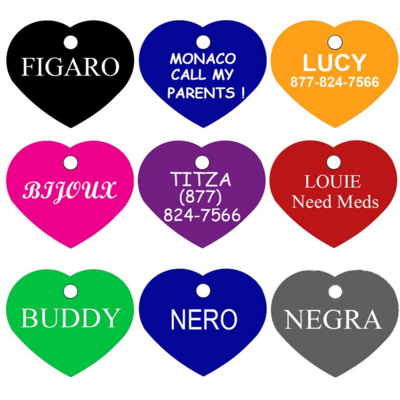 Heart Pet ID Tag - Personalized Dog or Cat Tag