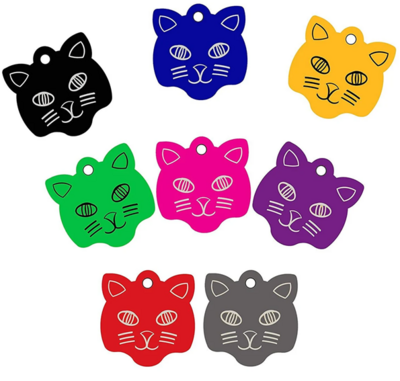 Personalized Cat Face Pet ID Tag - Pet ID Tag - Cat Tag