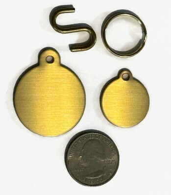 Equine Brass Bridle Circle Tag - Round Brass Pet ID Tag