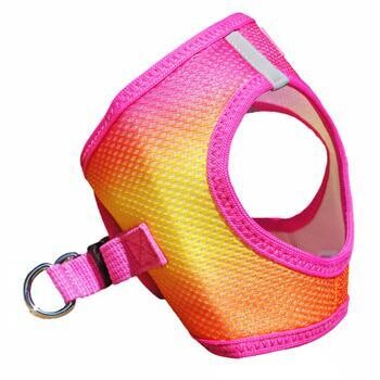 American River Choke Free Cat or Dog Harness &amp; Leash Ombre Collection - Raspberry Pink and Orange